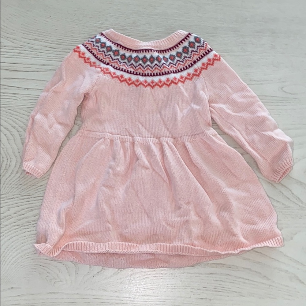 JANIE AND JACK PINK SWEATER DRESS 18-24 MONTHS